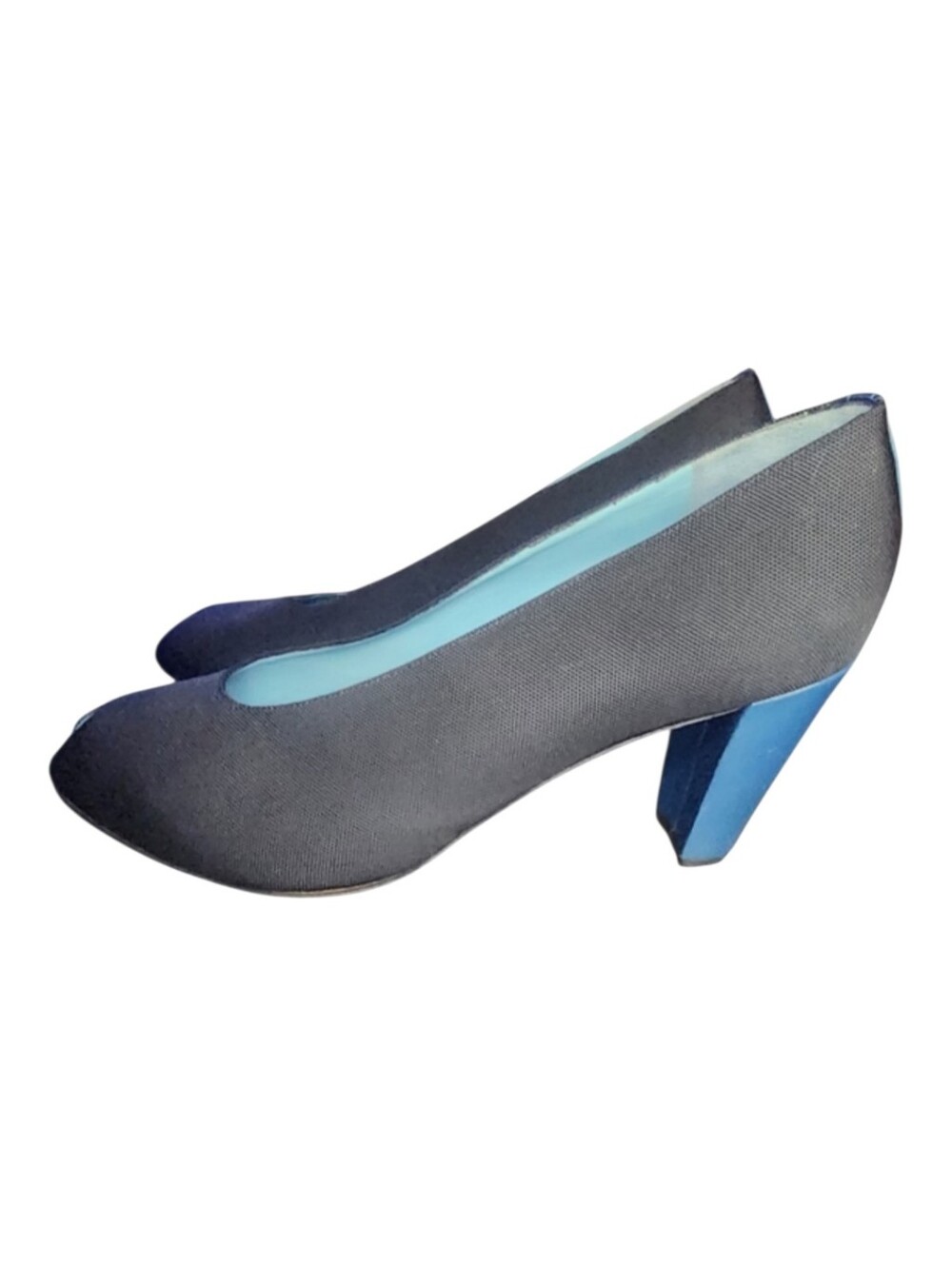 Thierry Rabotin Canvas Peep Toe Heels, Womens 10.5